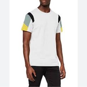 G-Star Raw Motac Fabric Mix T Shirt in Milk Sz S New